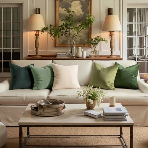 MIULEE Velvet Throw Pillow Covers 14x14 Inch Pack of 2 Army Green - color: Army Green, size: 14" x 14" (Pack of 2)