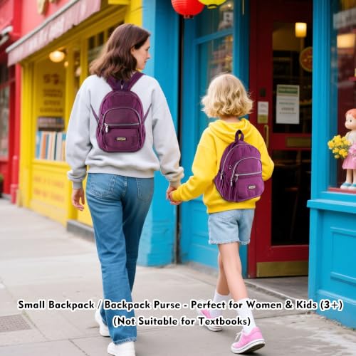 AOTIAN Mini Backpack for Women, Lightweight Sturdy Nylon Small Daypack - color: Mini Deep Purple