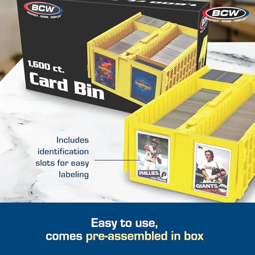BCW Collectible Card Bin - Holds up to 1600 Cards - Yellow | Large Storage Box for Loose Trading Cards | Pokemon, MTG, and Storage Boxes - Single
