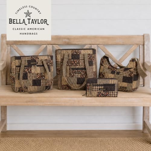 Bella Taylor Small Tote, Quilted Shoulder Bag for Women - color: Twilight Garden Patch