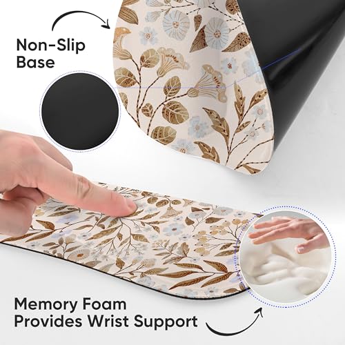 RICHEN Mouse Pad and Keyboard Wrist Rest, 3-in-1 Computer Mousepad and Coaster Set, Non-Slip Keyboard Wrist Rest and Mouse Pad Set Ergonomic Design (YKMWR-59) - color: Ykmwr-59