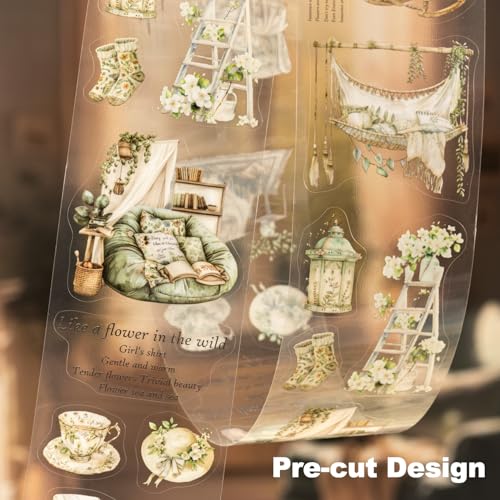 6 Rolls Pre-Cut Cozy Home PET Tape for Scrapbook Journaling - style: Cozy Home