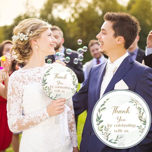 CroBlissful 100 Pcs Wedding Hand Fans for Guests Bulk, Handheld, Leaf - style: Leaf