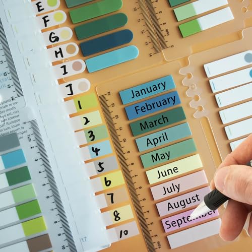 YOUDEFUL 1600Pcs Transparent Sticky Note Tab, Morandi Page Marker - size: Tabs White