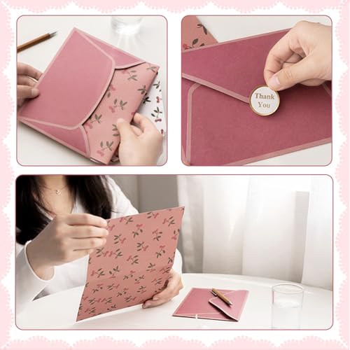 72 Pcs Stationery Paper Envelopes Set Lovely Floral Cute (6Style) - color: Flower
