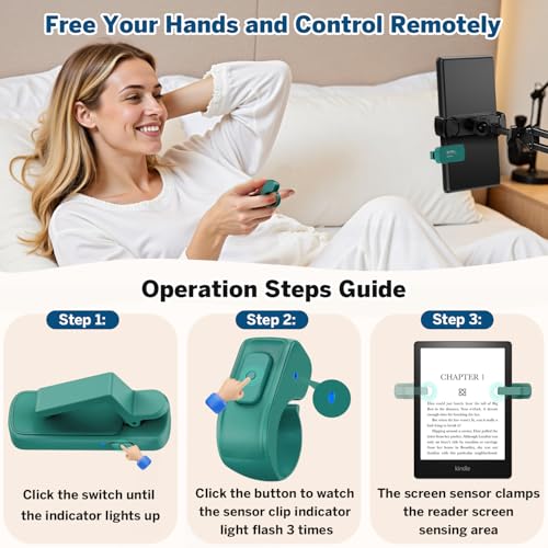 Page Turner Ring for Kindle,Remote Control for iPhone iPad Tablets eReaders - color: Jade