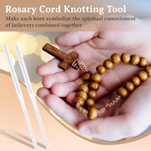 Dunkive 2 Pack Rosary Cord Knotting Tool, Dual Head,White - color: White