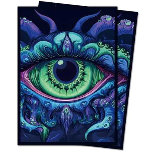 100 PCS TCG/MTG Card Sleeves, Matte Back Anti-Slip & Easy Shuffling Applicable to OCG CCG DTCG PTCG, 2.6 x 3.6 in Standard Size Cards (Eye) - color: Eye