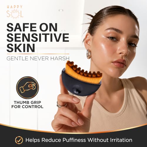 Wooden Lymphatic Contour Face Brush for Lymphatic Drainage, Facial Massage & Dry Brushing, Soft Natural Bristles for Gentle Exfoliation, Deep Cleansing, Face Sculpting & Jawline Massage Tool