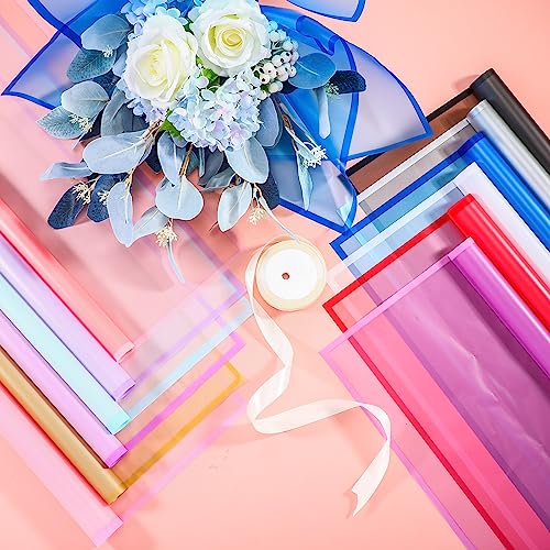 Ctosree 240Sheets Flower Wrapping Paper,Waterproof Korean Bouquet Wrap 23in - color: Multiple Colors