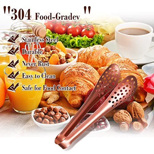 Vesici 12 Pcs Mini Serving Tongs 5 Inch Small Food Tongs, Rose Gold - color: Rose Gold