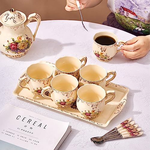 YOLIFE Ceramic Serving Tray, Flowering Shrubs 13.5 x 7.5 inch - color: Flowering Shrubs