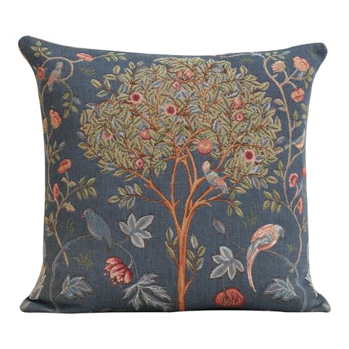 William Morris Kelmscott Tree Blue Tapestry Throw Pillow Cover 19 x 19 in - color: Kelmscott Tree Blue, size: 19" x 19" (Pack of 1)