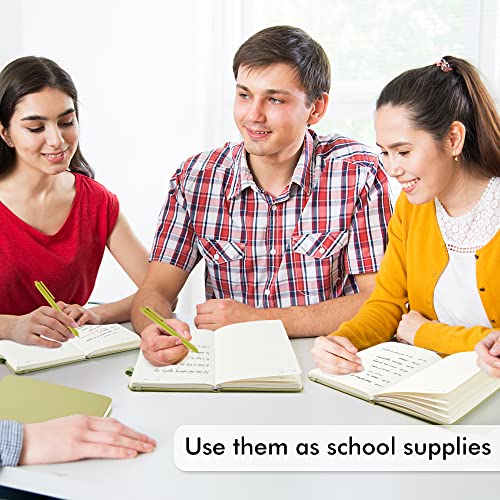 feela 5 Pack Notebooks Journals Bulk, Hardcover Classic Ruled Lined Journals with Pen Holder for Women Girls School Business Supplies, with 5 Black Pens, 120 GSM, 5.1”x8.3”, A5, Avocado Green - color: 5 Avocado Green