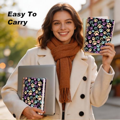 2 Pcs Colorful Dog Paw A5 Spiral Notebook, Cute Cat Paw Journal 160 Pages - color: Multicolour 0212