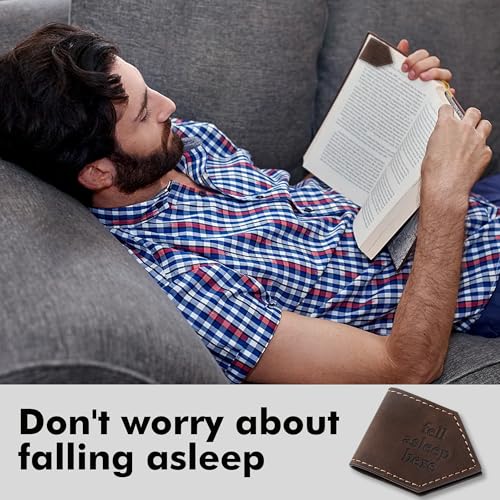 Fell Asleep Here Magnetic Faux Leather Bookmark for Book Lovers