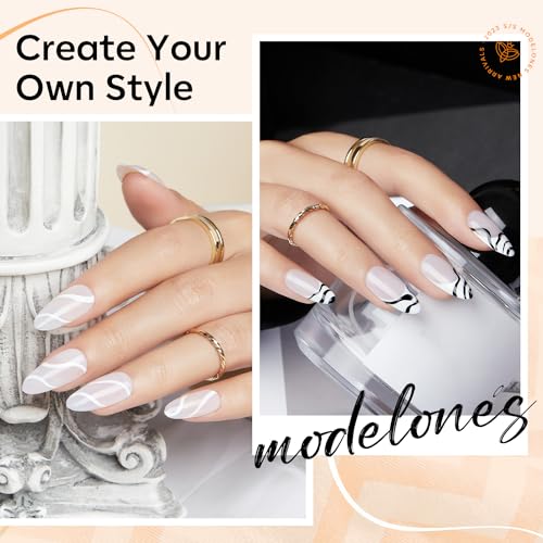 Modelones Nail Art Brushes Dual-ended Fine Liner Gel Polish 7/11/15/20mm - color: orange