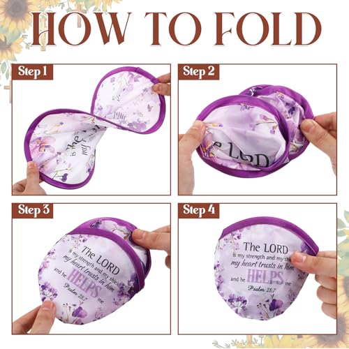 Gejoy 24 Pcs Christian Church Foldable Hand Fans Flying Disc 8 Style - color: Christian Church