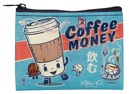 Blue Q Coin Purse - Cute Coin Pouch for Men & Women, Small Pouch Organizer - color: Coffee Money