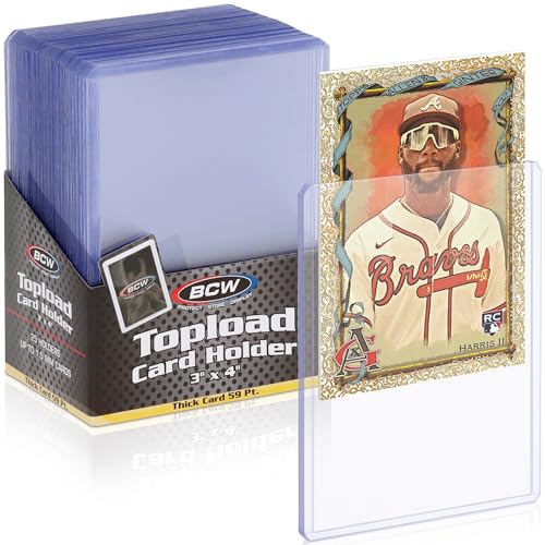 BCW 59 Pt Thick Card Topload Holders for Trading Cards, Clear, 25 Count - color: 59 Pt. / 1.5 Mm