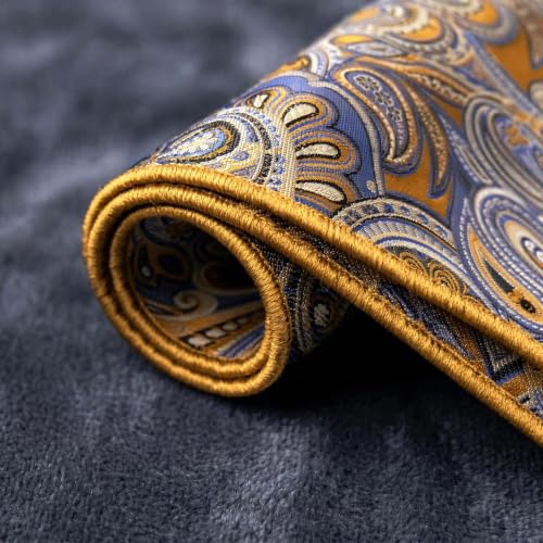 S&W SHLAX&WING Mens Pocket Square Paisley Multicolor Large for Business Wedding - color: Kkh6