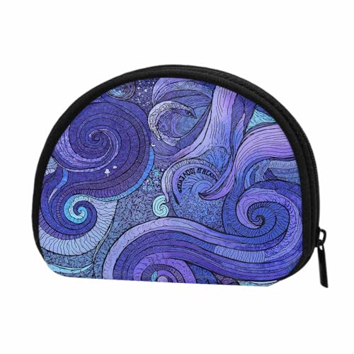 IBILIU Small Coin Purse Ocean Inspired Graphic Paisley Swirled Mini Wallet Coin Pouch Change Purse For Women Men - color: Coinp-007