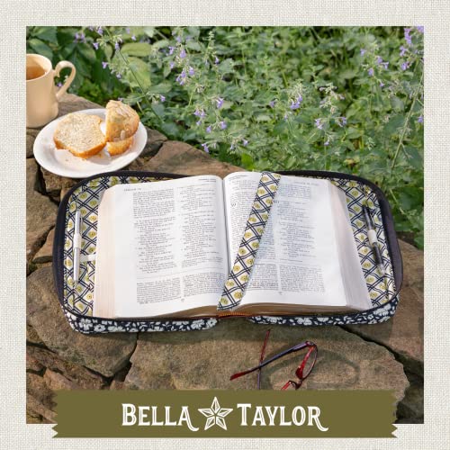 Bella Taylor Bible Cover, Quilted Bible Case, Bicolor Floral Black - color: Bicolor Floral Black, size: Large
