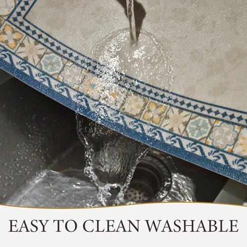 Vinyl Placemats Set of 4-12x17 Inch - Heat Resistant Washable Place Mats Waterproof Non-Slip Wipeable Table Mats for Dining Table Decor, Indoor/Outdoor Plastic Mat - color: Boho
