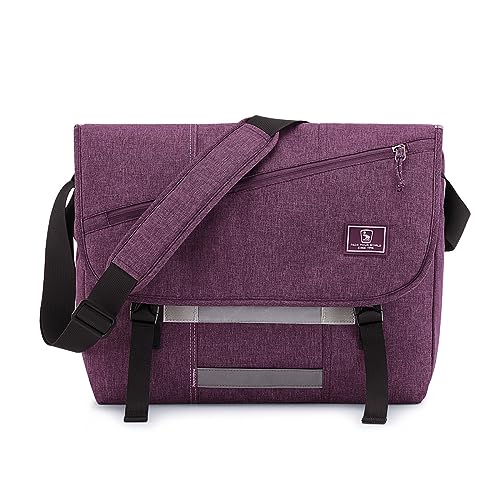 OIWAS Messenger Bag for Women, 14 Inch Laptop Crossbody Bags Men Casual Satchel Shoulder Bag College Travel Office Briefcase - color: Purple, size: 14 Inch