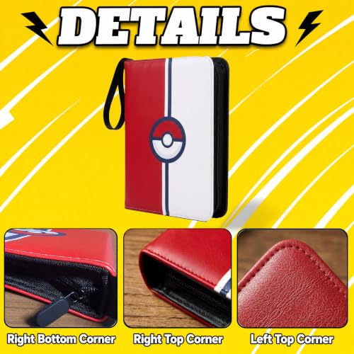 Card Binder, 4 Pocket 240 Card for Collectible Trading Card Albums - color: 240-RED-1