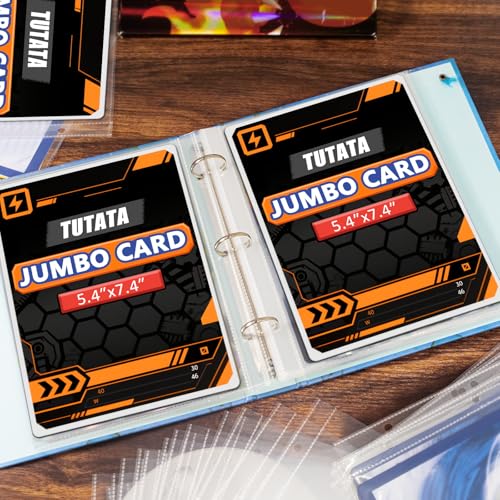 Jumbo Card Sleeves Big Card Protector Sleeves for 3 Ring Binder - 50 Pack - size: L 5.4x7.5"