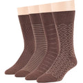 7BIGSTARS Men Cotton Patterned Crew Dress Socks 4-6 Pack, L 9-12 - color: 03b - Brown Assortment A42