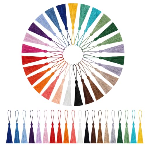 200 Pcs Bookmark Tassels, 5.1in Mini Craft Tassels with Loops, 20 Colors - color: Mixed Colors