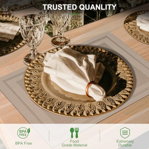 BETEAM Placemats Set of 8, Woven Vinyl Place Mats for Dining Table, Beige - color: Beige, size: 8 Pcs