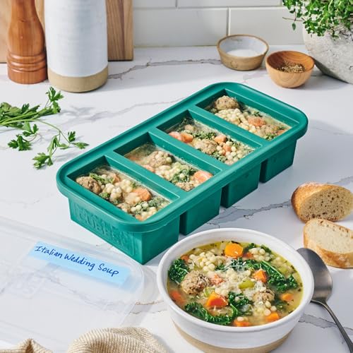 Souper Cubes 1 Cup Silicone Freezer Molds with Lids, Kale, 2-Pack - color: Kale, size: 2-Pack