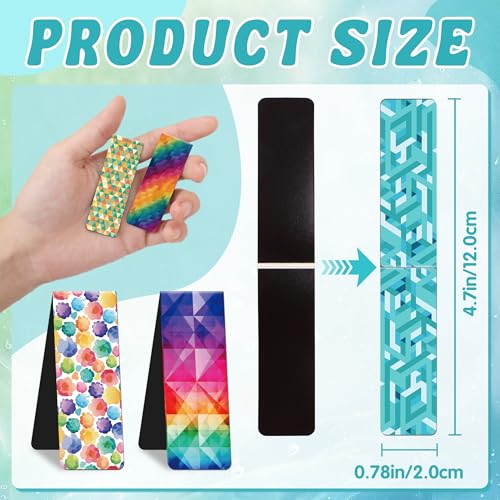 48PCS Magnetic Bookmarks Bulk Magnet Bookmarks Book Lovers Gifts - style: Geometric
