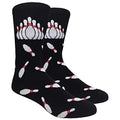 Urban Peacock Men's Novelty Fun Dress Socks Multiple Patterns/Multi-pair Options! - color: Bowling Pins - Black