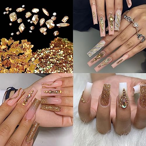 Champagne Stytle Nail Art Rhinestones Charms AB Crystals for Women - color: Colorful-08