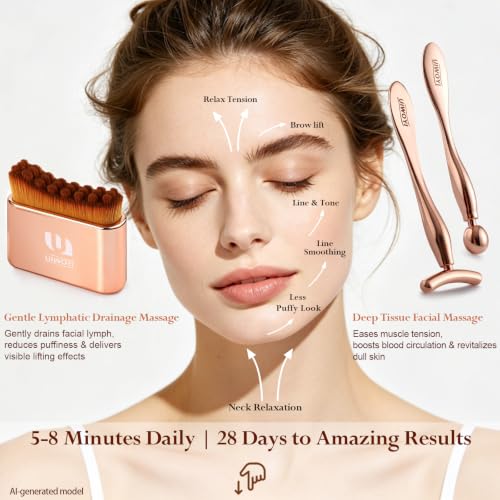 3 Pack Lymphatic Brush & Dual Sided Facial Exfoliating Eye Applicator Tools