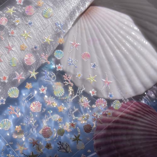 5D Embossed Under The Sea Stickers for Nail Art, Jelly Fish (to5074) - style: to5074