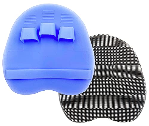 2 Pack Soft Silicone Body Scrubber, Shower Brush Exfoliating Skin Massage - color: 1 Pars_purple+gray