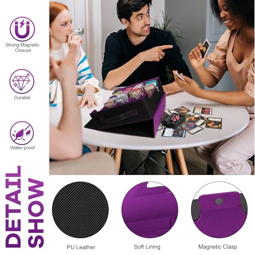 Gomyrod 4 Row 3200+ Trading Card Storage with Commander Display [US Patent] - color: Black/Purple, size: 3200+