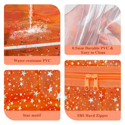 Star Clear Makeup Bag, Waterproof Travel Cosmetic Bag Toiletry bag,Orange - color: Orange