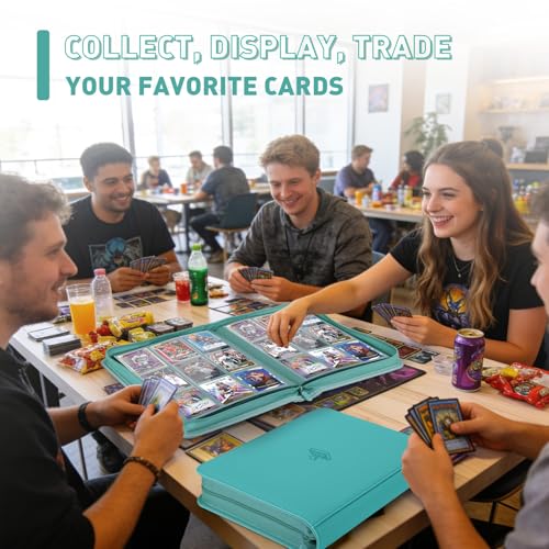 Trading Card Binder 9 Pocket, 360 Pockets Card Collection Binder - color: Turquoise
