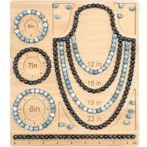Petoysoso Bead Boards for Jewelry Making, Bamboo Beading Board for Necklace & Bracelet,Jewelry Making Supplies,Bead Tray Supplies DIY - size: Necklace & Bracelet-M2
