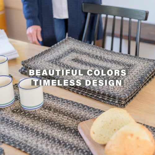 Homespice Flint Hill Jute Braided Placemats, Oval 13x19 Set of 4 - color: Flint Hill