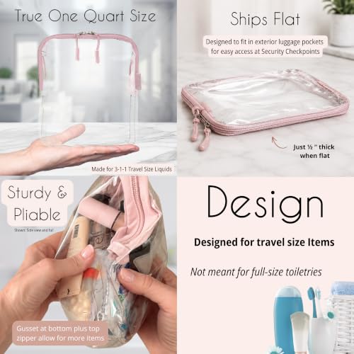 BORSALI Quart Size TSA Approved Clear Toiletry Bag, 3-1-1 Liquids, 3 Pack - color: Gray Black White