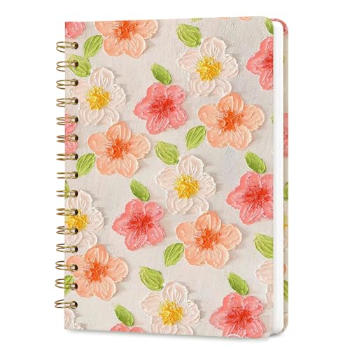 Lined Spiral Journal Notebook for Work A5, 160 Pages, Pink Flower - color: Pink Flower