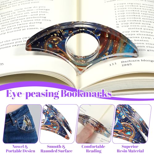 2Pcs Book Page Holder Book Thumb Page Holder Thumb Ring Books Marks for Reading Accessories Transparent Bookmarks for Women Best Friend Christmas Gifts for Books Lovers Teacher Readers(Gold) - color: Gold