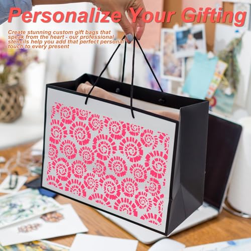Geometric Stencils for Painting, 16 Pcs 6 Inch for Wood Furniture Floor - color: Geometric 6" 16PCS 01